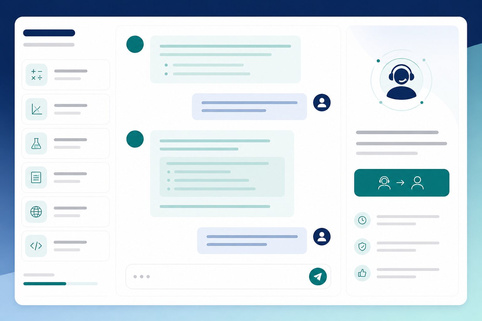 Tutoring agent conversation interface