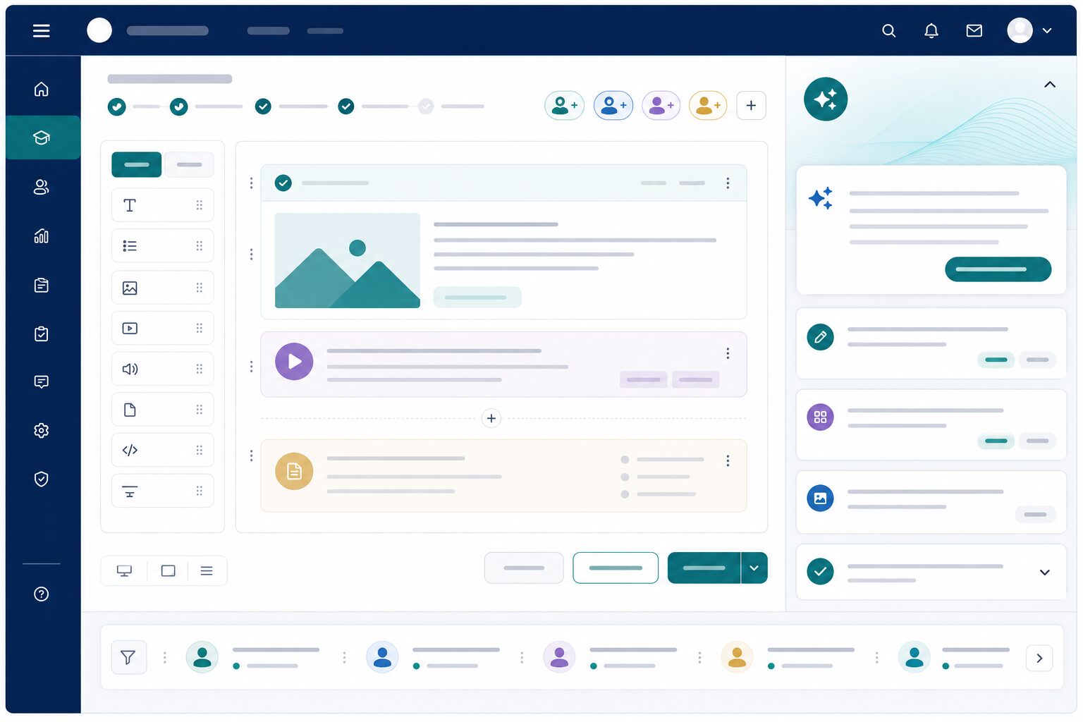 AI features inside LMS admin